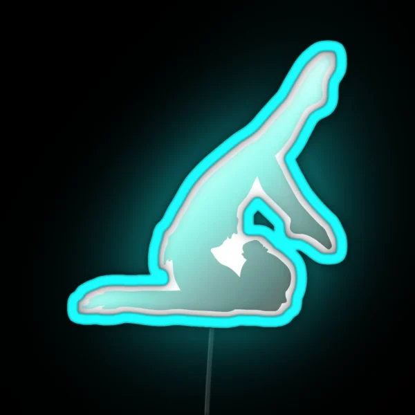 An Acrobat Doing A Chest Stand RGB Neon Sign