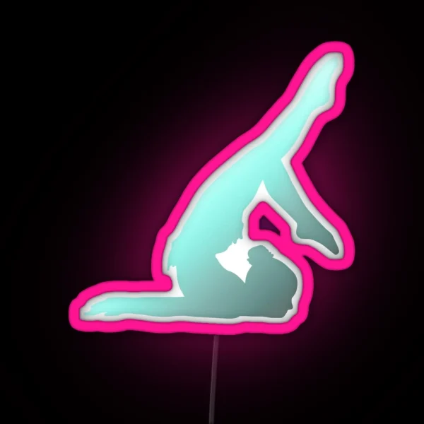 An Acrobat Doing A Chest Stand RGB Neon Sign