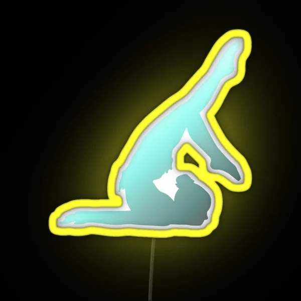 An Acrobat Doing A Chest Stand RGB Neon Sign