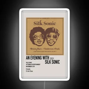 An Evening With Silk Sonic Album Art RGB Neon Sign