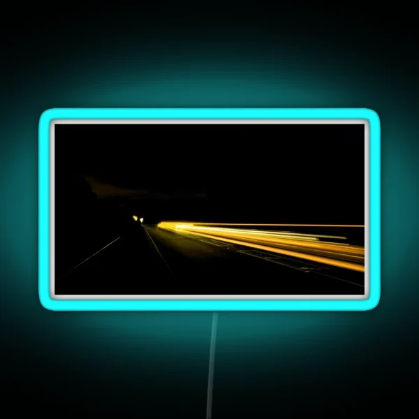 An Orange Light Trail RGB Neon Sign