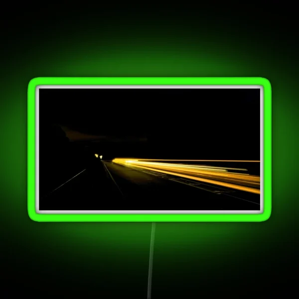 An Orange Light Trail RGB Neon Sign