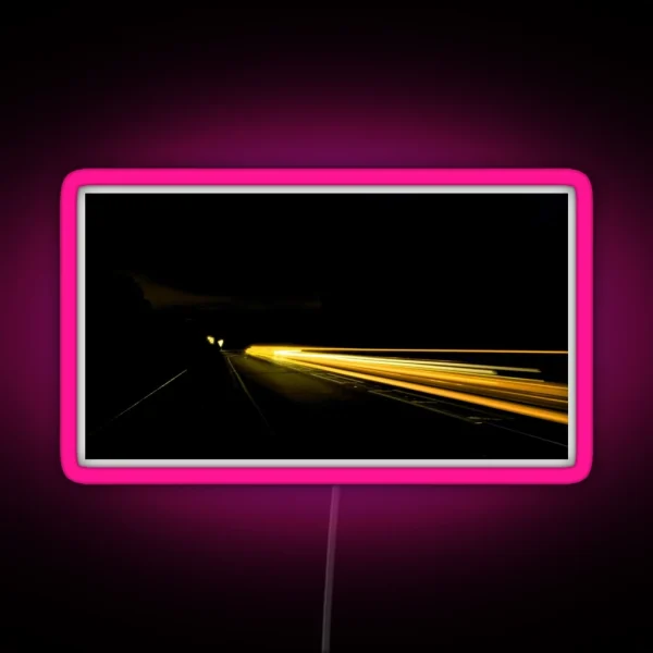 An Orange Light Trail RGB Neon Sign