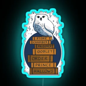 An Owl With The Books RGB Neon Sign