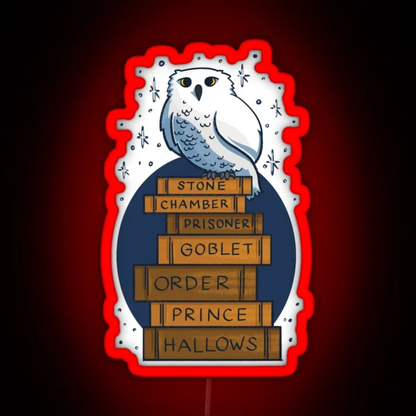 An Owl With The Books RGB Neon Sign