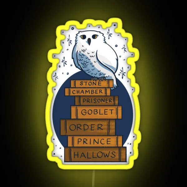 An Owl With The Books RGB Neon Sign