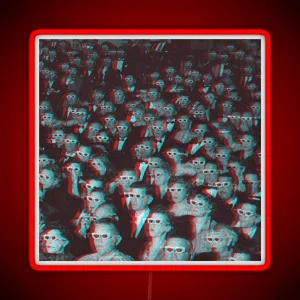 Anaglyph 3D Movie Crowd RGB Neon Sign