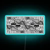 Analog Modular Synthesizer System Retrofuturistic Black White Neon Sign Design