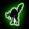 Anarchist Black Cat Symbol Distressed Powerful Look RGB Neon Sign - Image 3