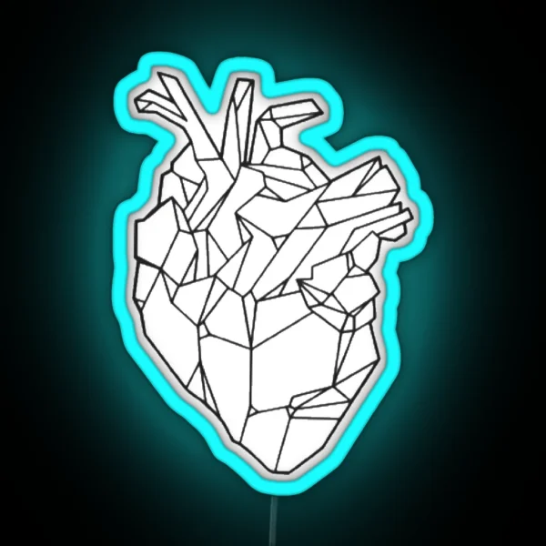Anatomical Geometric Heart RGB Neon Sign