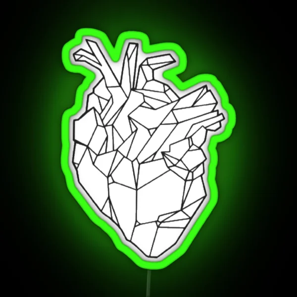 Anatomical Geometric Heart RGB Neon Sign
