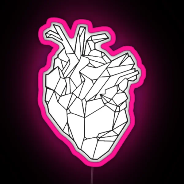 Anatomical Geometric Heart RGB Neon Sign