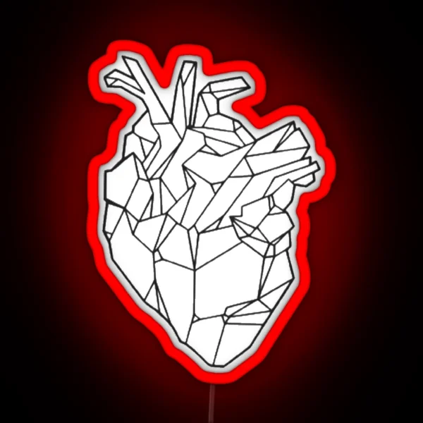 Anatomical Geometric Heart RGB Neon Sign