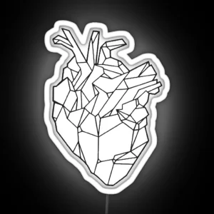 Anatomical Geometric Heart RGB Neon Sign