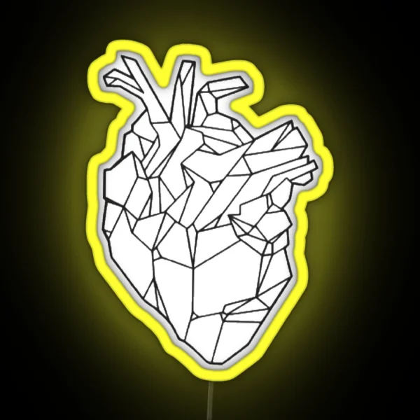 Anatomical Geometric Heart RGB Neon Sign