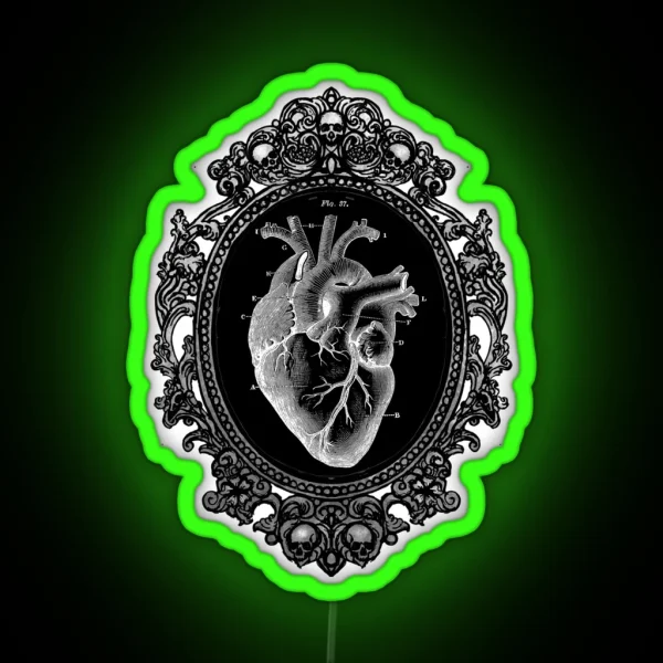 Anatomical Heart In Frame RGB Neon Sign