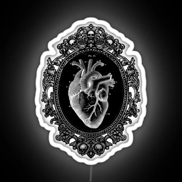 Anatomical Heart In Frame RGB Neon Sign