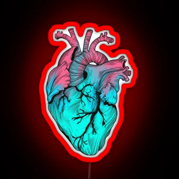 Anatomical Ice Lolly Heart RGB Neon Sign
