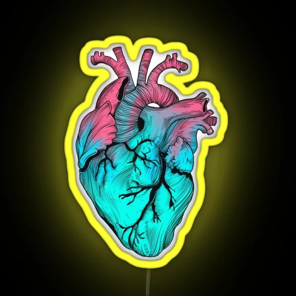 Anatomical Ice Lolly Heart RGB Neon Sign