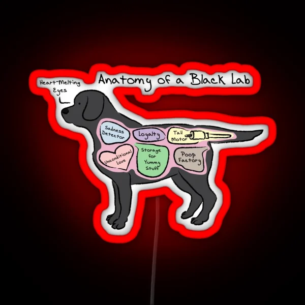 Anatomy Of A Black Lab RGB Neon Sign