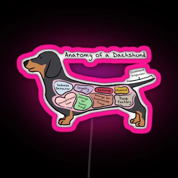 Anatomy Of A Dachshund RGB Neon Sign