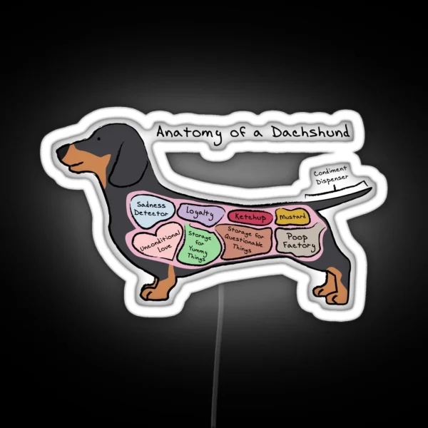 Anatomy Of A Dachshund RGB Neon Sign