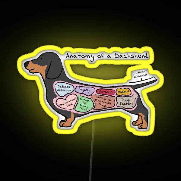 Anatomy Of A Dachshund RGB Neon Sign
