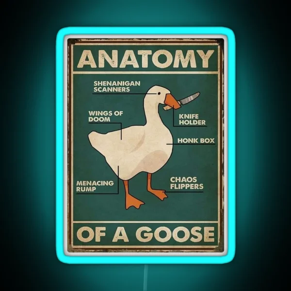 Anatomy Of A Murderer Goose Meme Art RGB Neon Sign