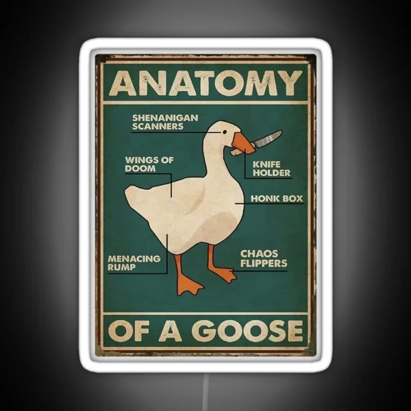 Anatomy Of A Murderer Goose Meme Art RGB Neon Sign