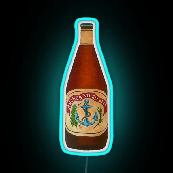 Anchor Steam Bottle Illustration RGB Neon Sign