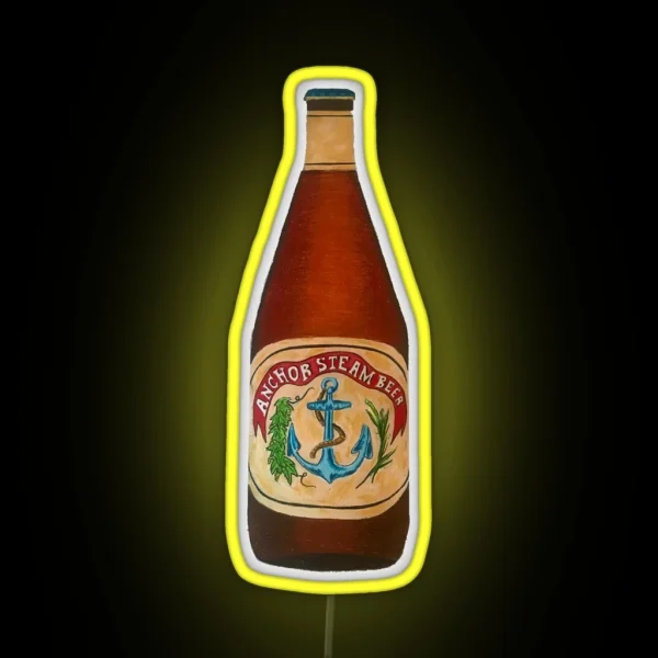 Anchor Steam Bottle Illustration RGB Neon Sign