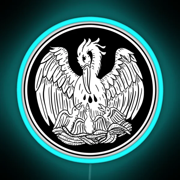 Ancient Christ Pelican Symbol RGB Neon Sign