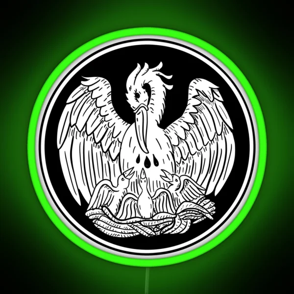 Ancient Christ Pelican Symbol RGB Neon Sign