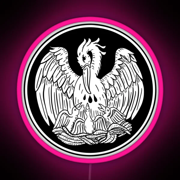 Ancient Christ Pelican Symbol RGB Neon Sign