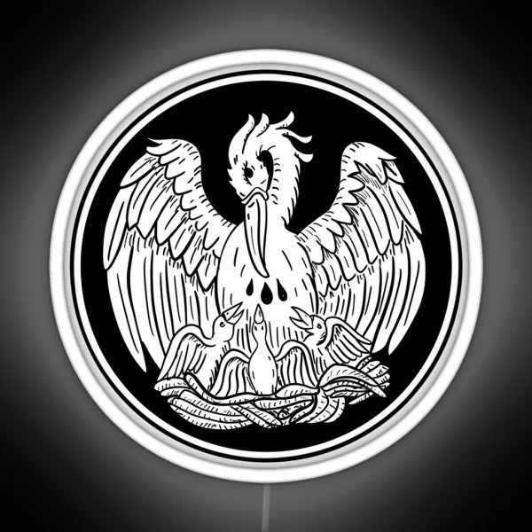 Ancient Christ Pelican Symbol RGB Neon Sign