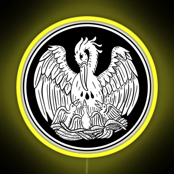 Ancient Christ Pelican Symbol RGB Neon Sign