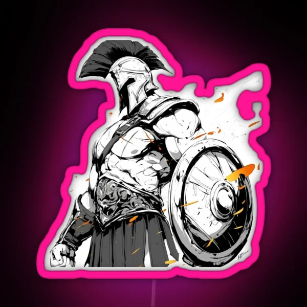 Ancient Greek Warrior Spartan RGB Neon Sign