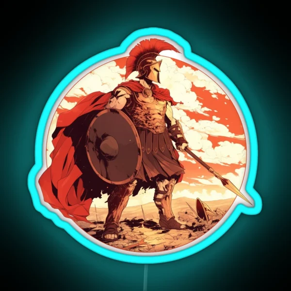 Ancient Greek Warrior Spartan RGB Neon Sign