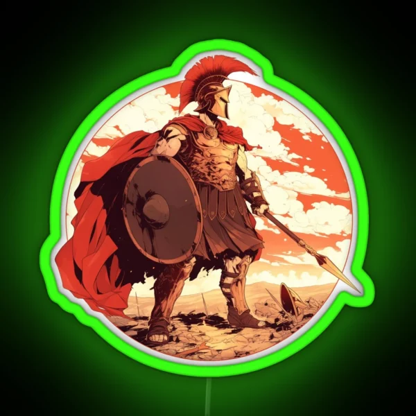 Ancient Greek Warrior Spartan RGB Neon Sign