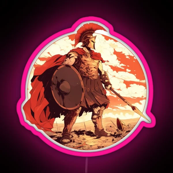 Ancient Greek Warrior Spartan RGB Neon Sign