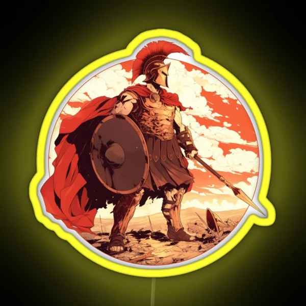 Ancient Greek Warrior Spartan RGB Neon Sign