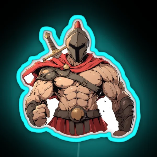 Ancient Greek Warrior Spartan RGB Neon Sign