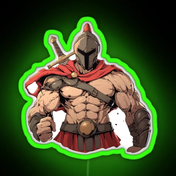 Ancient Greek Warrior Spartan RGB Neon Sign