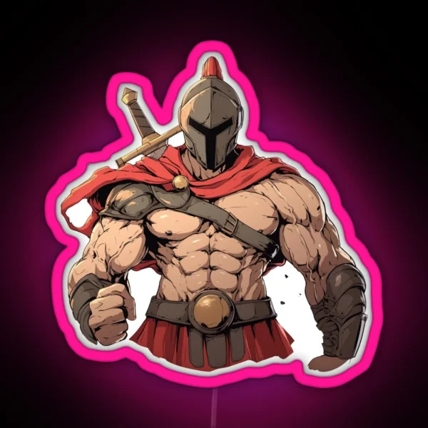 Ancient Greek Warrior Spartan RGB Neon Sign