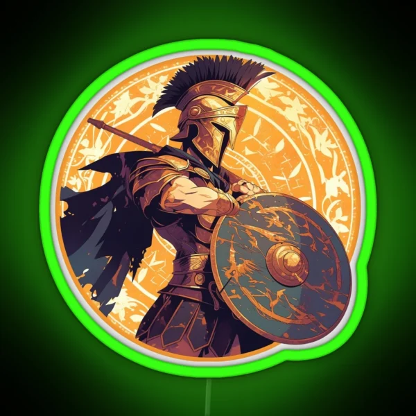 Ancient Greek Warrior Spartan RGB Neon Sign