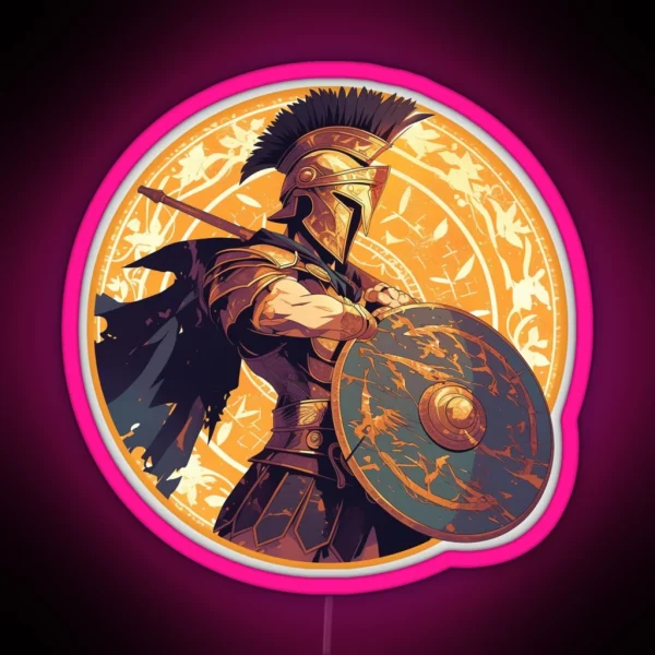 Ancient Greek Warrior Spartan RGB Neon Sign