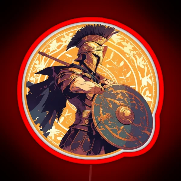 Ancient Greek Warrior Spartan RGB Neon Sign
