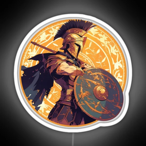 Ancient Greek Warrior Spartan RGB Neon Sign