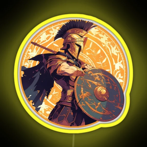Ancient Greek Warrior Spartan RGB Neon Sign