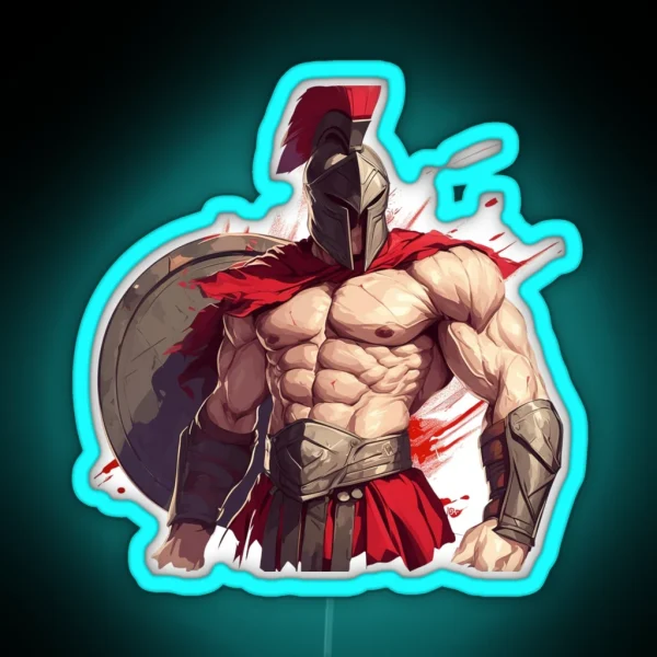 Ancient Greek Warrior Spartan RGB Neon Sign